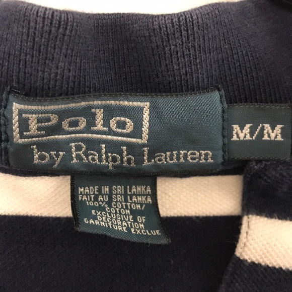 Navy and white striped polo - Picture 2 of 2